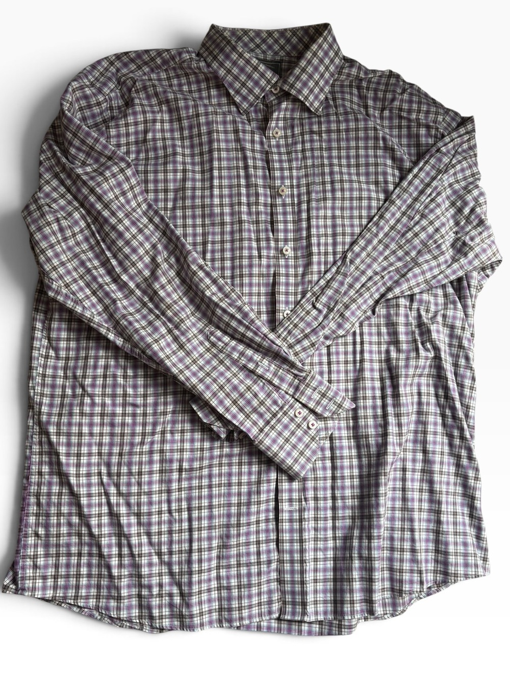 Marker Men's Plaid Button-Down Shirt - Gray & Purple